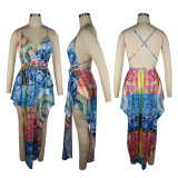 Sexy Deep V Backless Irregular Dress TE-3739