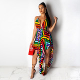Sexy Deep V Backless Irregular Dress TE-3739