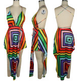 Sexy Deep V Backless Irregular Dress TE-3739