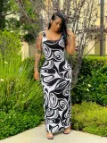 Fashion Sexy Print Slim Long Dress WY-6824