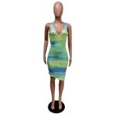 Fashion Printed Slim Dress MEM-88370