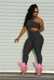 Sexy Solid Tube Top+Halter Jumpsuit 2 Piece Sets WSM-5256