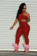 Sexy Solid Tube Top+Halter Jumpsuit 2 Piece Sets WSM-5256