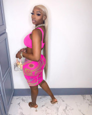 Sexy Tank Top+Printed Shorts Two Piece Suits NM-8372