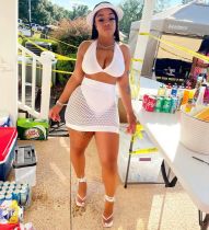 Sexy Halter Crop Top+Hollow Mini Skirt 2 Piece Sets WSM-5257