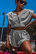 Fashion Sexy Solid Color Loose Shorts Suit WY-6826