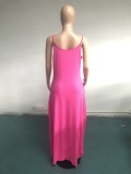 Plus Size Solid Sleeveless Spaghetti Strap Maxi Dress WAF-77208