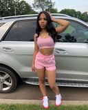 Solid Sports Tank Top And Shorts Two Piece Sets FSL-154