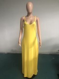 Plus Size Solid Sleeveless Spaghetti Strap Maxi Dress WAF-77208
