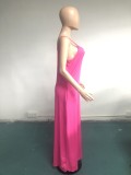 Plus Size Solid Sleeveless Spaghetti Strap Maxi Dress WAF-77208