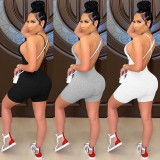 Sexy Lace-Up Backless Cross Strap Romper GLF-10003