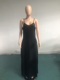 Plus Size Solid Sleeveless Spaghetti Strap Maxi Dress WAF-77208