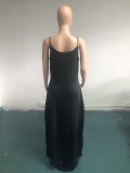 Plus Size Solid Sleeveless Spaghetti Strap Maxi Dress WAF-77208