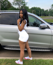 Solid Sports Tank Top And Shorts Two Piece Sets FSL-154