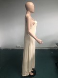 Plus Size Solid Sleeveless Spaghetti Strap Maxi Dress WAF-77208