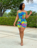 Letter Print Off Shoulder Tube Romper LM-8258