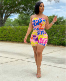 Letter Print Off Shoulder Tube Romper LM-8258