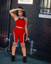 Casual Mesh Patchwork Sleeveless 2 Piece Shorts Set MEI-9190