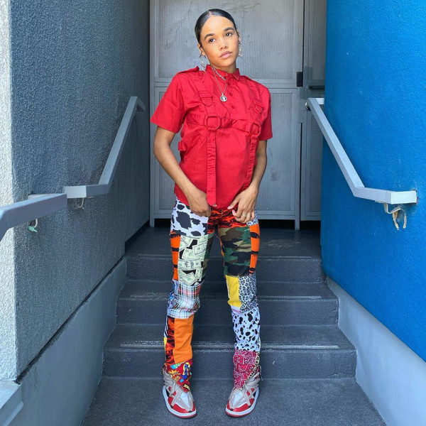 Casual Printed Mid-Waist Split Straight Pants WSM-5262