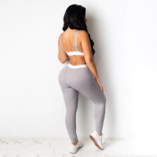 Solid Casual Sports Two Piece Pants Set SFY-2119