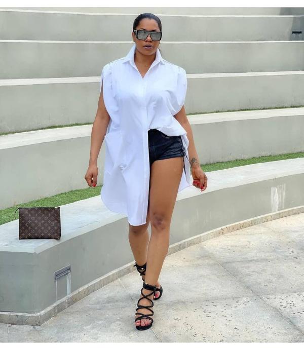 Plus Size Solid Casual Loose Long Style Shirt Top MOF-6634