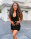 Solid Color Fashion Zipper Mini Dress MXDF-6031