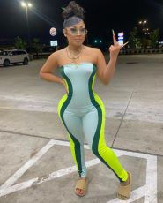 Fashion Casual Print Tube Top Jumpsuits MXDF-6032