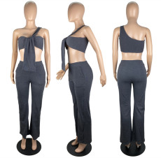 Sexy One Shoulder Sleeveless 2 Piece Pants Set LSL-6450