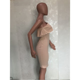 Sexy Spaghetti Strap High Waist Bodycon Dress BN-B827