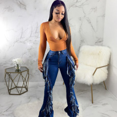 Plus Size Fashion All-match Slim Micro Flared Jeans HSF-2536
