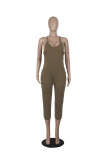 Plus Size Solid Sleeveless Casual Jumpsuit MA-Y099