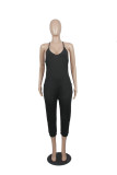 Plus Size Solid Sleeveless Casual Jumpsuit MA-Y099