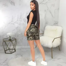 Plus Size Fashion Ripped High Waist Denim Shorts HSF-2466