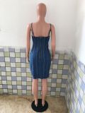 Plus Size Denim High Waist Bodycon Dress LX-3005