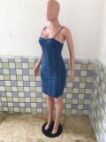 Plus Size Denim High Waist Bodycon Dress LX-3005