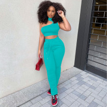 Sexy Solid Vest Top Stacked Pants 2 Piece Suits YNSF-1663