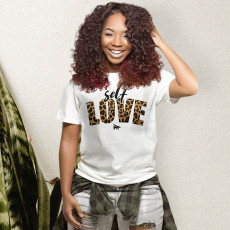 Casual Letter Print O Neck Short Sleeve T Shirt SH-3620