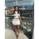 Sexy Solid Sleeveless Tank Top Mini Skirt 3 Piece Sets YIBF-6097