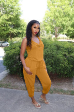 Casual Solid Sleeveless Loose Jumpsuit BLX-8222