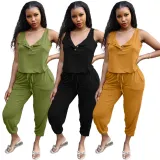 Casual Solid Sleeveless Loose Jumpsuit BLX-8222