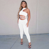 Sexy Solid Sleeveless Hollow Out Jumpsuit YNSF-1661