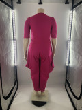 Plus Size Solid Zipper Loose Jumpsuit LP-66305