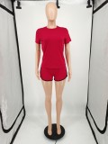 Solid Sports T Shirt And Shorts Two Piece Suits YIM-202