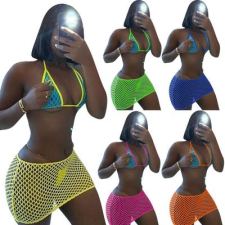 Sexy Hollow Out Bra Mini Skirt Beach 2 Piece Sets MEM-88376