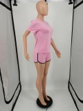 Solid Sports T Shirt And Shorts Two Piece Suits YIM-202