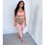Sexy Printed Off Shoulder Bandage Tube Jumpsuit BN-9290