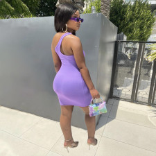 Sexy Solid Off Shoulder Irregular Bodycon Dress SFY-2126