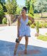 Sexy Solid Ruffled Cross Strap Mini Dress BS-1281