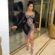 Sexy Hot Drilling Mesh Hollow Out Club Dress SH-390167