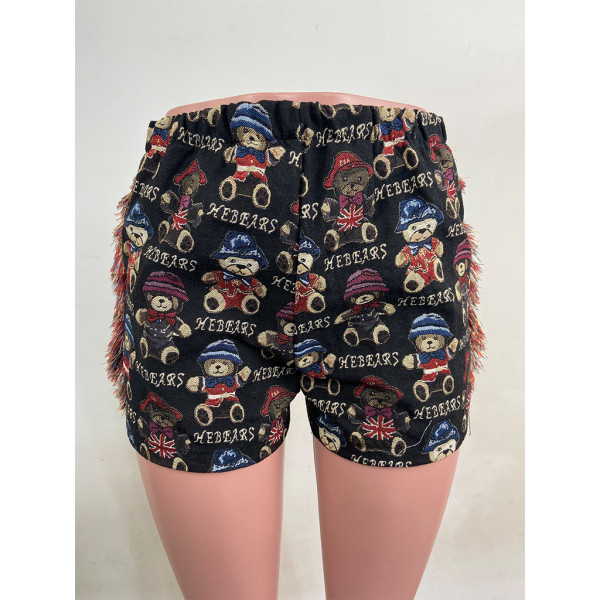 Casual Printed Tassel Shorts LUO-3252